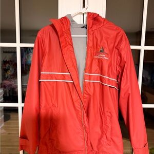 Red Hooded Acadia National Park Rain Jacket Women’s Size M